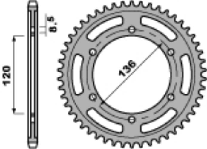 Pbr Zębatka Tylna 864 44 C45 Yamaha Xj 600 84-90 Jtr862.44 Łańc. 530