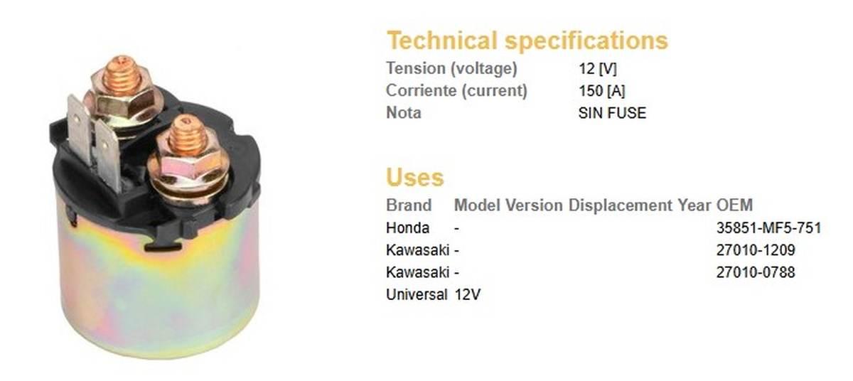 Dze Przekaźnik Rozrusznika Uniwersalny 150A