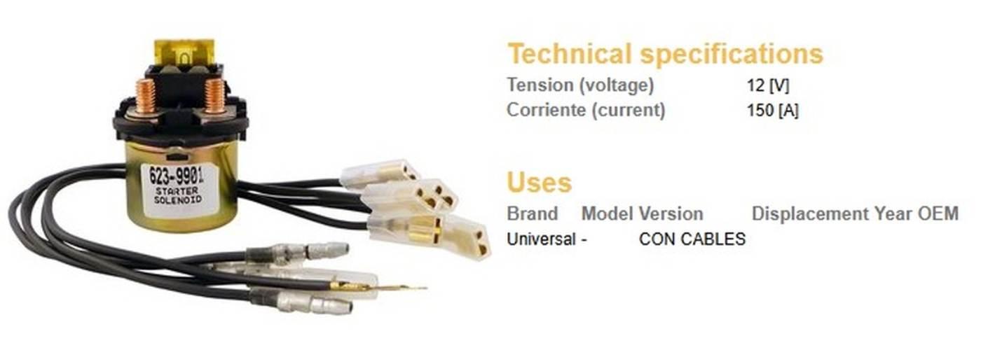 Dze Przekaźnik Rozrusznika Uniwersalny 150A Okrągły Z Kablami Z Bezpiecznik