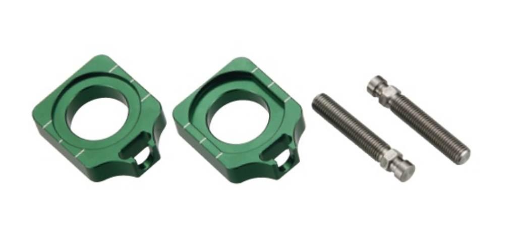 Accel Napinacz Tylnej Ośki Ze Śrubą Kawasaki Kxf 250/450 '04-'14 Kolor Ziel