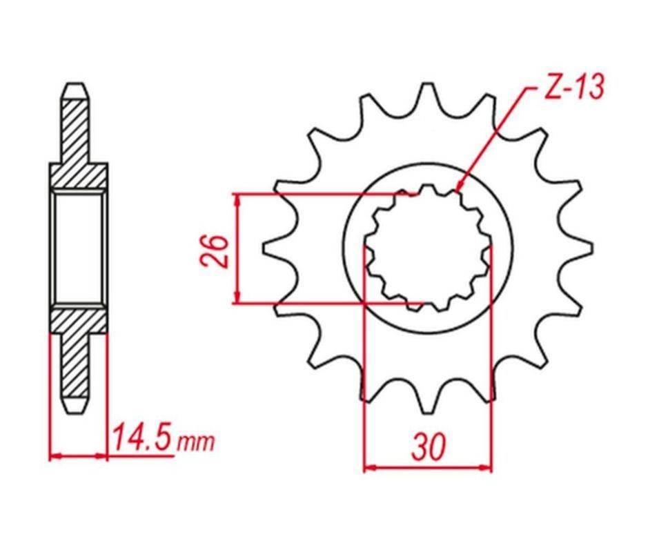 Grosskopf Zębatka Przednia 2047 15 Honda Cb750F '91-'03, Cb 1000 '18-'21, V