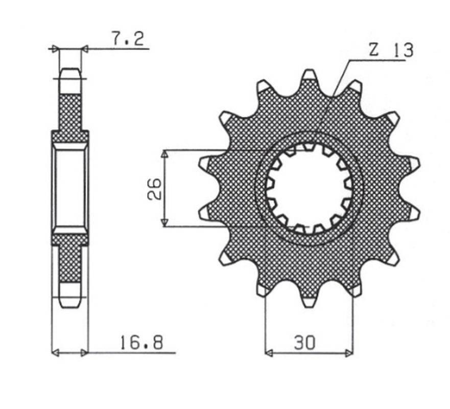 Grosskopf Zębatka Przednia 2068 14 Honda Cbr 600F '99-'14, Cbr 600Rr Cbr 90