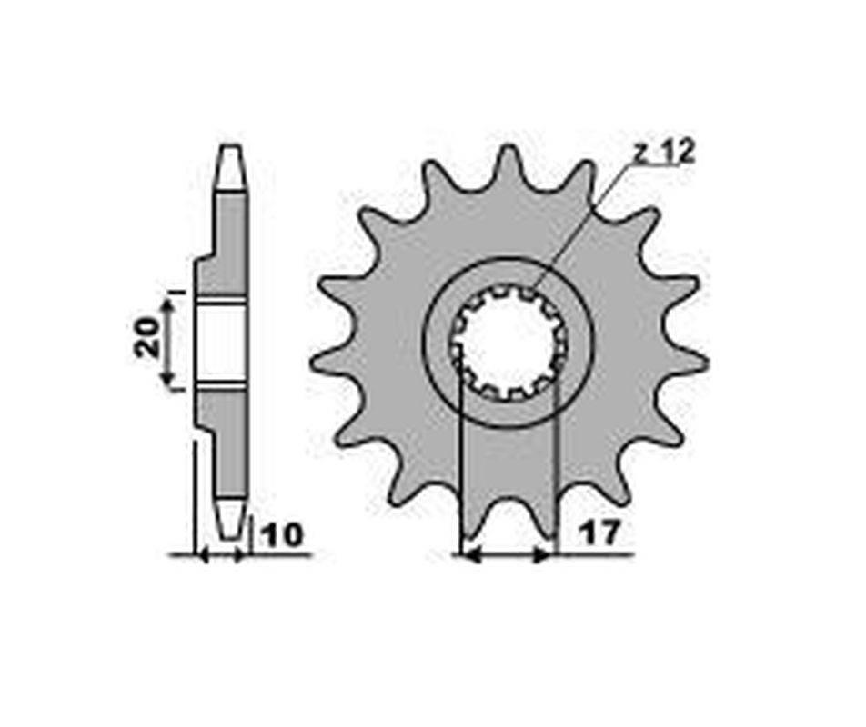 Grosskopf Zębatka Przednia 2074 14 Husqvarana Cr/Wr 125 '97-'08, Betamotor