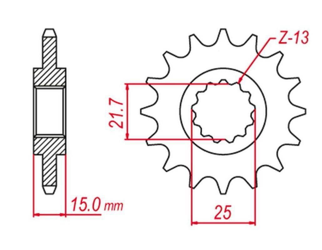 Grosskopf Zębatka Przednia 2082 14 Kawasaki Zx-6R '95-'97, Triumph 600 '00-