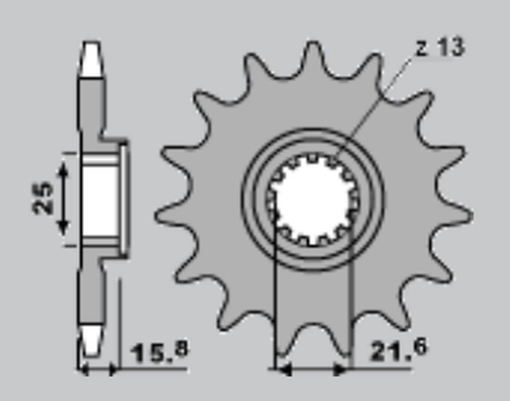 Grosskopf Zębatka Przednia 2093 15 Kawasaki Zx-6R '98-'02, Zx-6Rr '03-'06