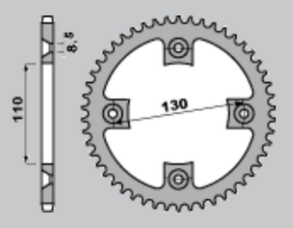 Grosskopf Zębatka Tylna Aluminiowa Kolor Czarny 4306 55 Honda Cr 80/85 '96-