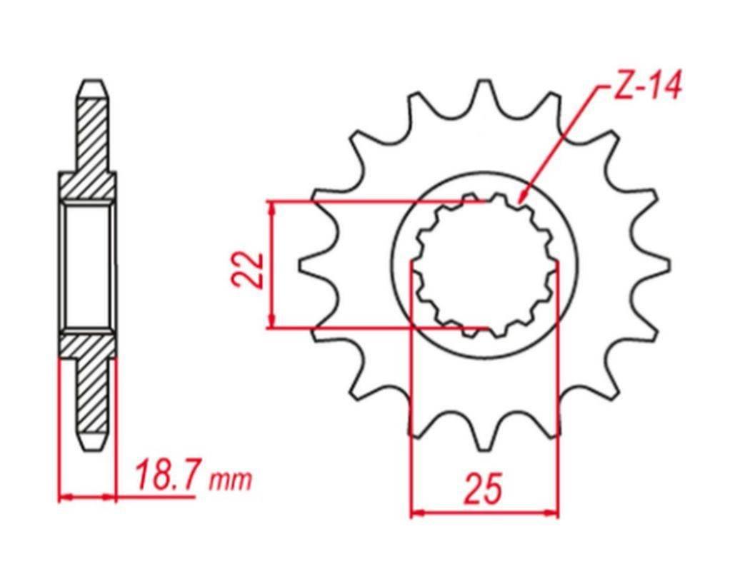 Grosskopf Zębatka Przednia 2254 15 Ducati 1200 Multistrada '10-'20 Jtf743.1