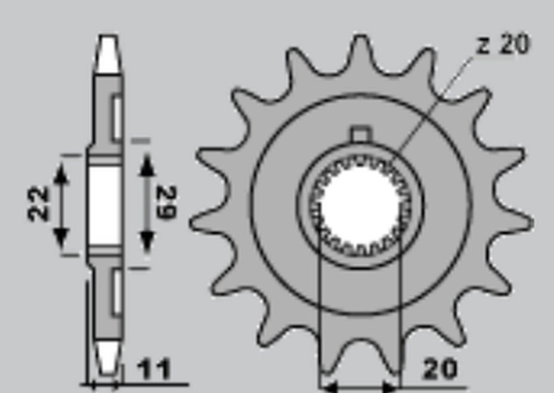 Grosskopf Zębatka Przednia 2275 14 Sherco 125 Se-R '18-21, 250 Se F/Se F-R