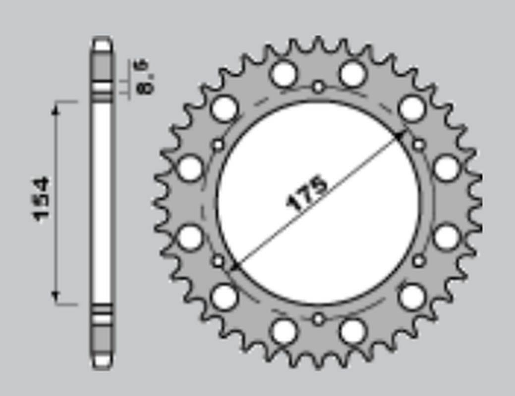 Grosskopf Zębatka Tylna 258 43 Honda Vfr750 90-02, Vfr800 98-01