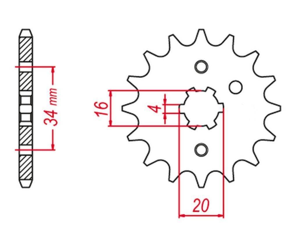 Grosskopf Zębatka Przednia 263 15 Yamaha Dt125 Lc '82-'88, Tzr125, Sr125 Ju