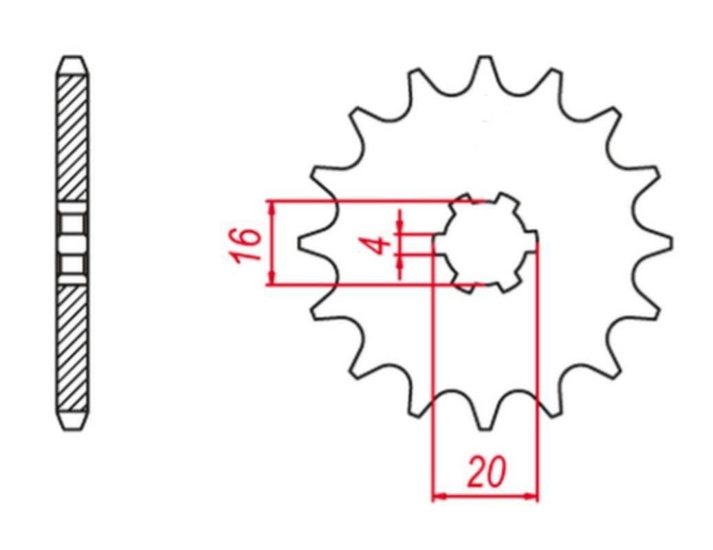 Grosskopf Zębatka Przednia 416 13 Suzuki Rm 80 '97-'01, Rm 85 '02-'18 Yamah