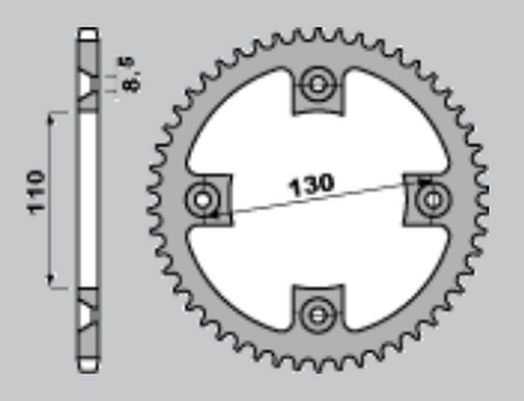 Grosskopf Zębatka Tylna Aluminiowa 4306 51 Honda Cr 85 '03-'07, Crf 150 '07