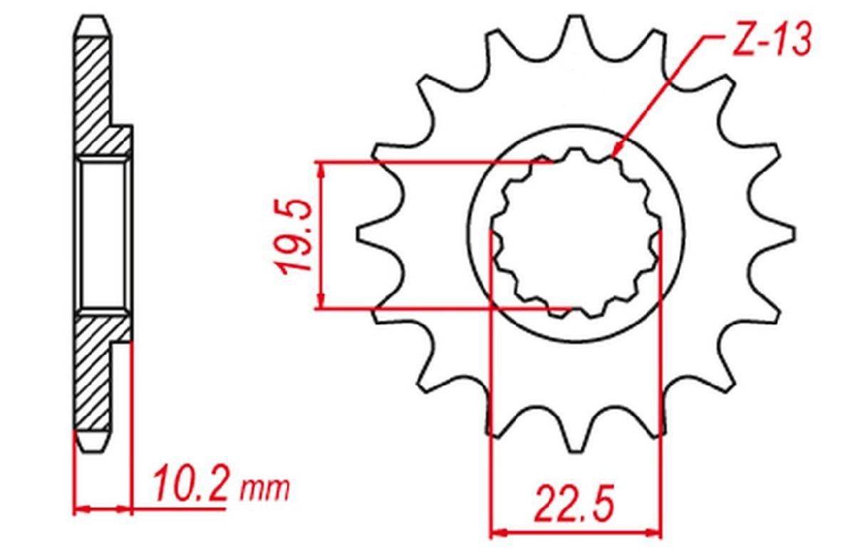 Grosskopf Zębatka Przednia 435 13 Suzuki Rm 250 '87-'12, Dr 250 '90-'93 Jtf