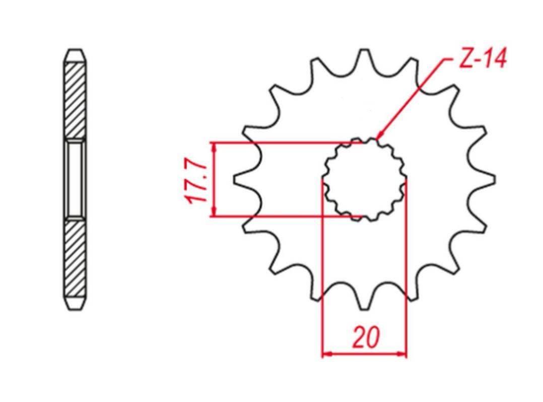 Grosskopf Zębatka Przednia 440 12 Yamaha Yz 125 '87-'04, Gasgas Ec 125 '03-