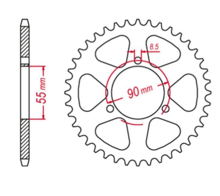 Grosskopf Zębatka Tylna Aluminiowa Kolor Czarny 467 54 Rieju 50 Rs2 Matrix/