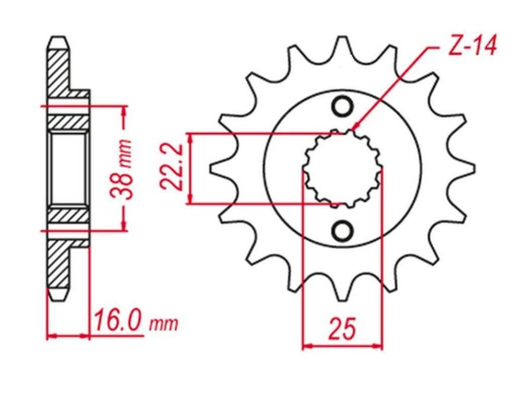 Grosskopf Zębatka Przednia 490 14 Ducati Monster/Multistrada/Scrambler 400/