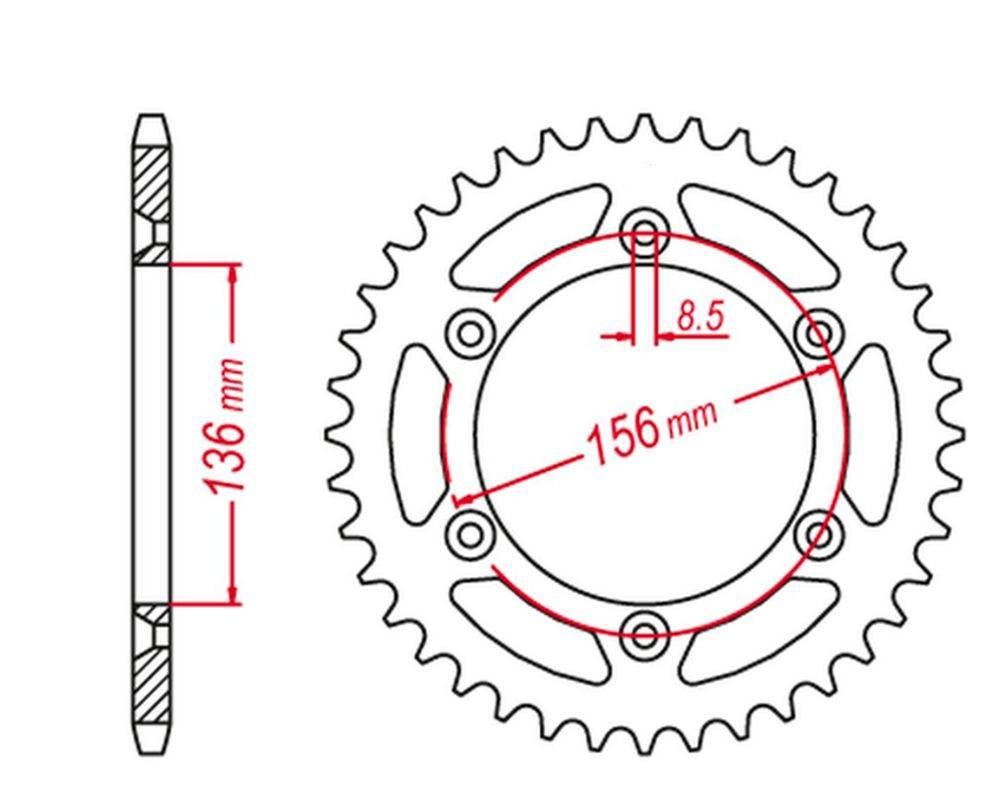 Jr Zębatka Tylna Aluminiowa T7075 Ergal 820 48 82048 Husqvarna Cr/Wr/Te/Tc