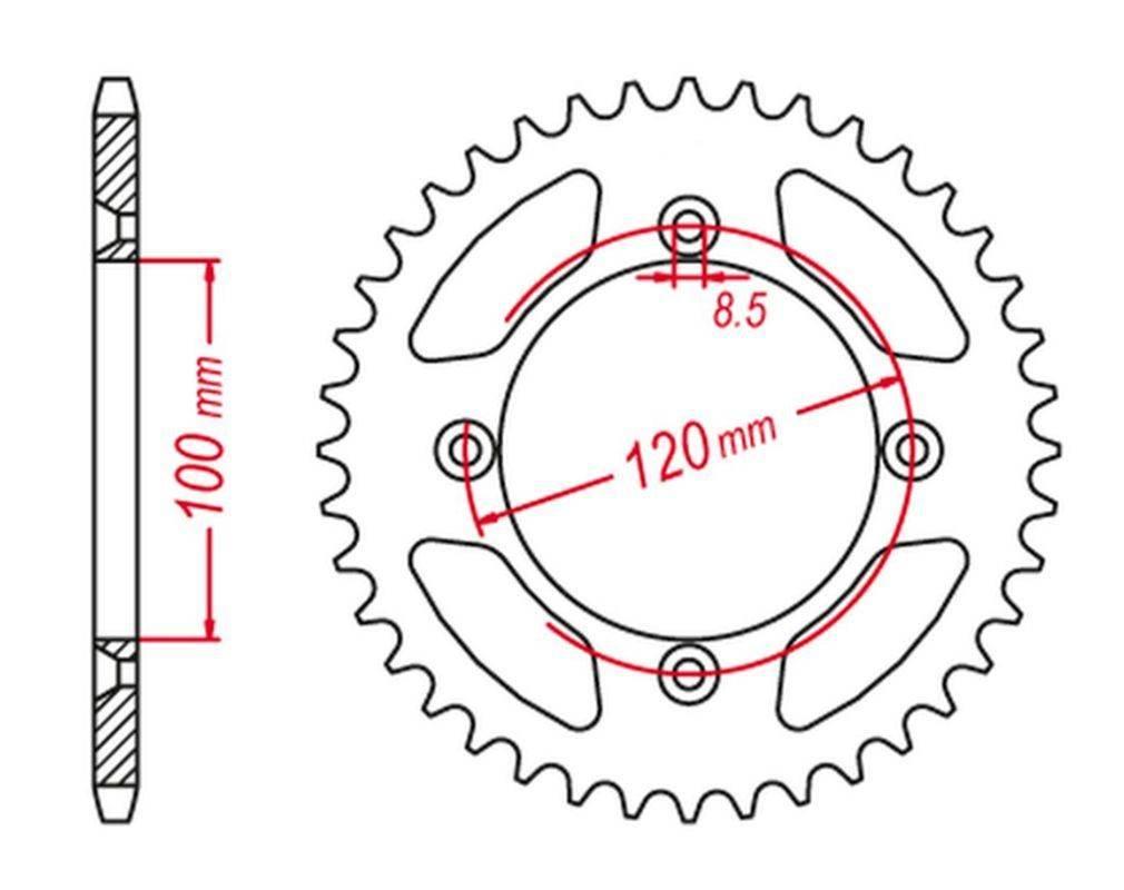 Grosskopf Zębatka Tylna Aluminiowa Kolor Czarny 798 56 Suzuki Rm 80/85 '02-