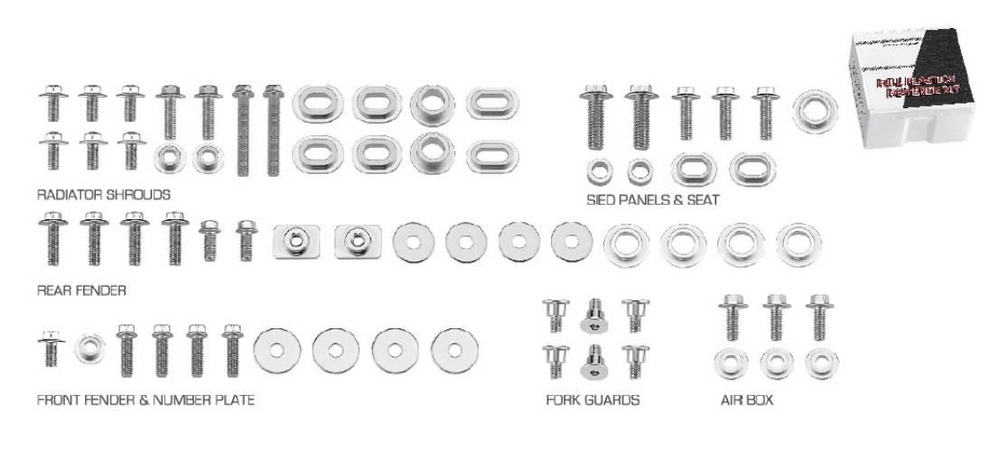 Accel Komplet Śrub Do Plastików Yamaha Yzf 250/450 '14-'18 Bkf-203