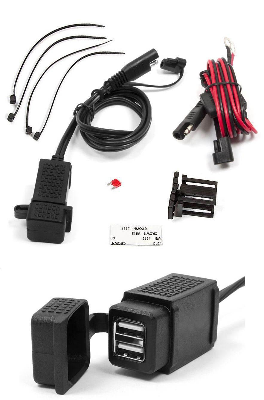 Biketec Motocyklowe Podwójne Gniazdo Usb Montaż Na Kierownice - Mus08