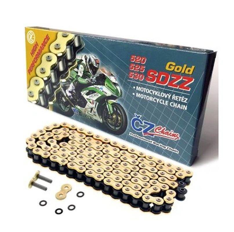 Cz Łańcuch Napędowy 525 Sdzz 118 Ogniw Active Ring X-Ring Złoty Do 1200 Ccm