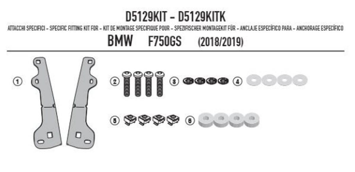 Kappa Mocowanie Szyb Kd5127S, Kd5127St Oraz Kaf5127 Bmw F 750Gs 18-23 F 800
