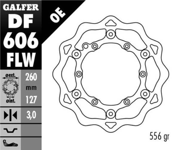 Galfer Tarcza Hamulcowa Pływająca 260Mm Ktm Wszystkie Modele, Husaberg Ng14