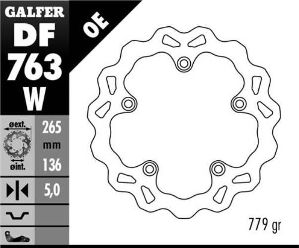 Galfer Tarcza Hamulcowa Tył Bmw F 650Gs 800/ K1200/ R1200 265X136X5 Ng1045