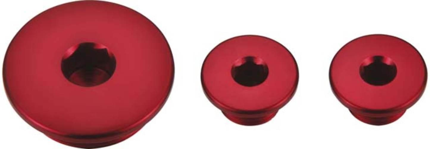 Accel Korki Inspekcyjne Silnika Honda Crf 250R '04-'09 3 Szt Kolor Czerwony