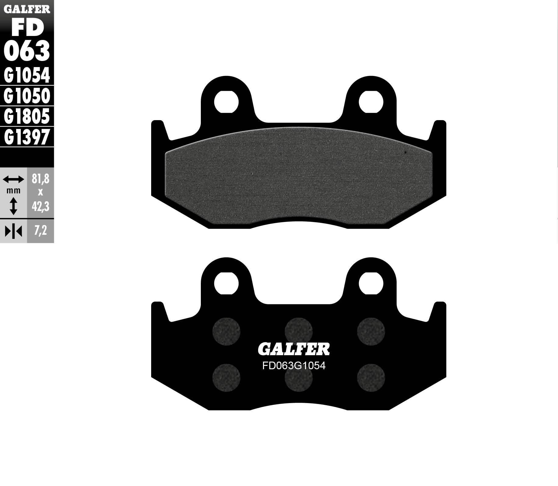 Galfer Klocki Hamulcowe Kh092 Kh323 Półmetaliczne Grubość 7,2Mm