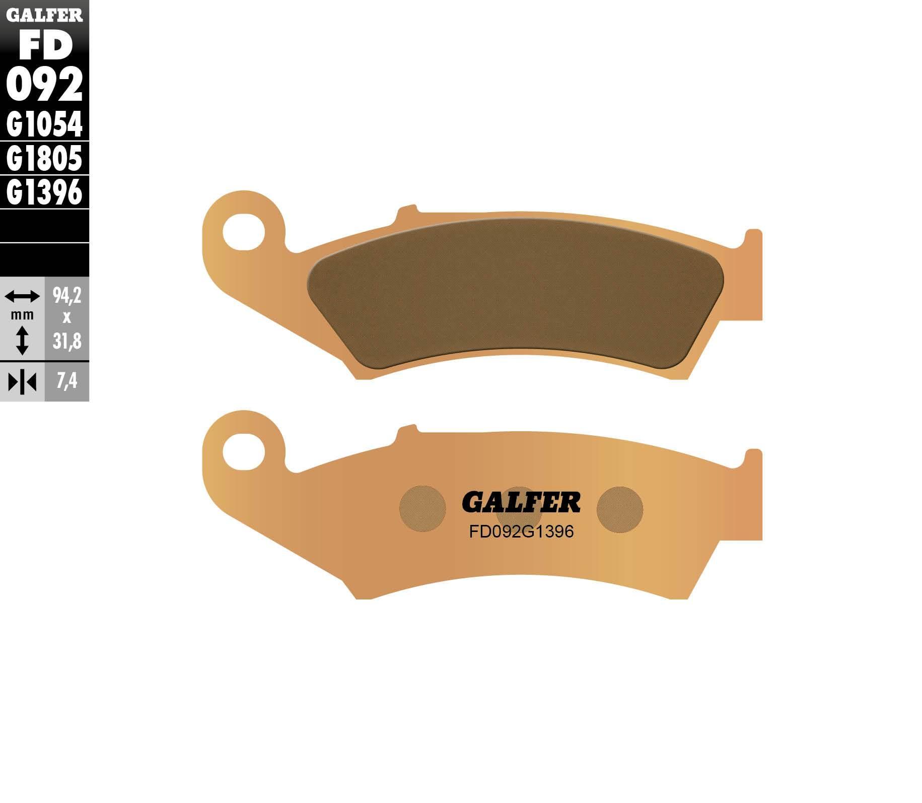 Galfer Klocki Hamulcowe Kh125 Spiek Metaliczny Złote Off Road