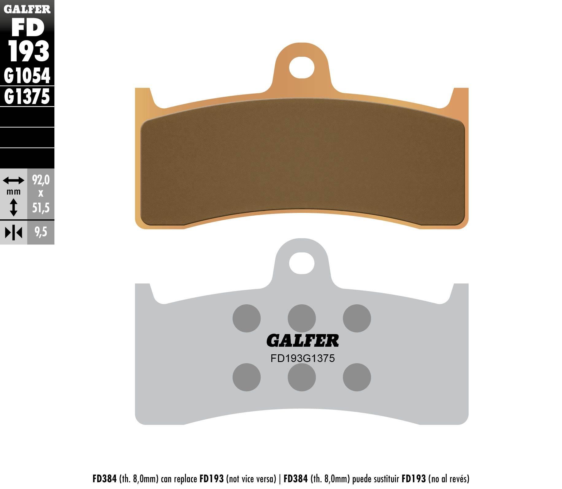 Galfer Klocki Hamulcowe Kh249 Spiek Metaliczny Złote Sport