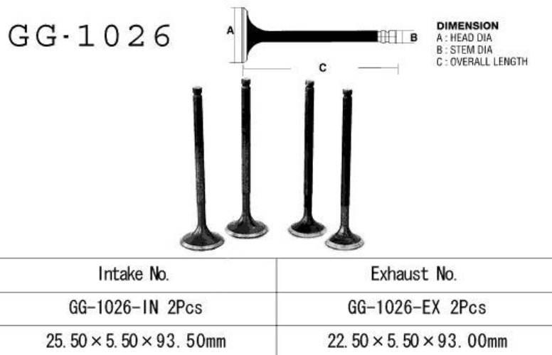 Vesrah Zawór Wydechowy Honda Trx 300 Ex '93-'08 2 Na Pojazd Oem: 14721-Hc0-