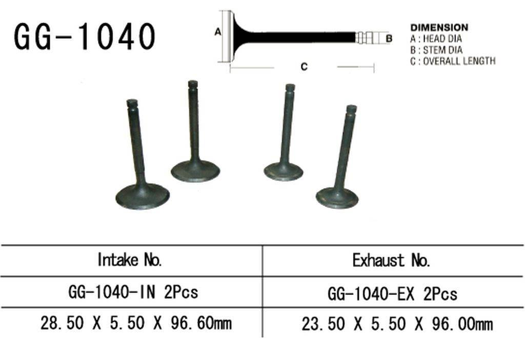 Vesrah Zawór Wydechowy Honda Xr 250 R '86-'95 2 Na Pojazd 23,5X5,5X96,0 Mm