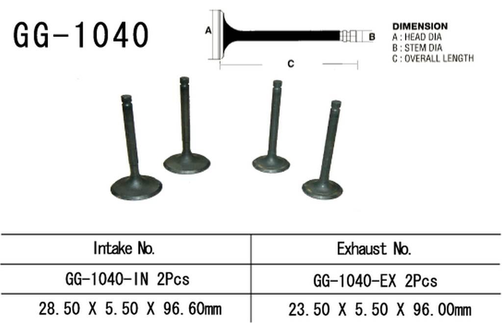 Vesrah Zawór Ssący Honda Xr 250R '86-'95 2 Na Pojazd 28,5X5,5X96,6 Mm Oem: