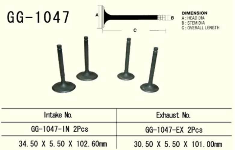 Vesrah Zawór Wydechowy Honda Trx 650/680 '03-'17 2 Na Pojazd 30,5X5,50X101