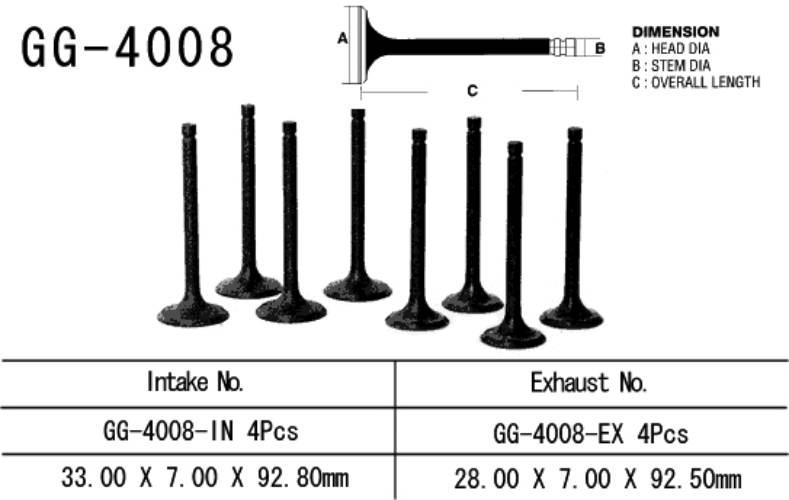 Vesrah Zawór Ssący Kawasaki Kz 650C/E/B/D '77-'80 33,0 X 7,0 X 92,8 Mm Oem: