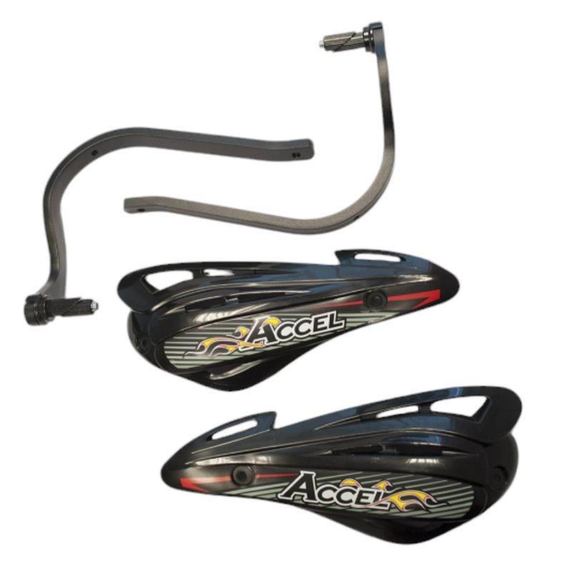 Accel Osłony Rąk Handbary Z Mocowaniem Aluminiowym Atv 22+28Mm Alu-Czarny