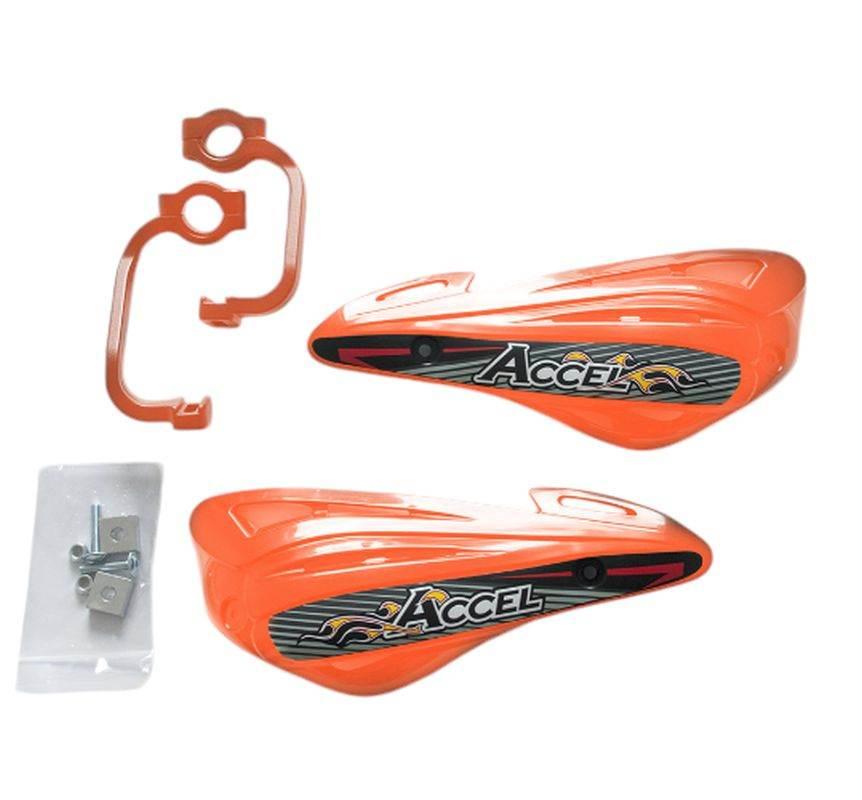 Accel Osłony Rąk Handbary Z Mocowaniem Aluminiowym Mx 22+28Mm Alu-Pomarańcz