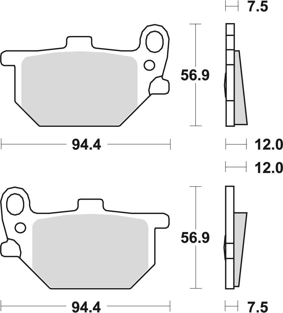 Trw Zf Klocki Hamulcowe Kh61 Organic Yamaha Xs Xv 750 80-82, Xs 850 82, Prz