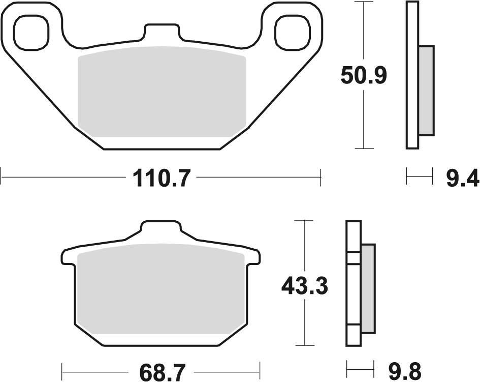 Trw Zf Klocki Hamulcowe Kh85 Organic Kawasaki En 500 90-03, Gpz 600 85-90