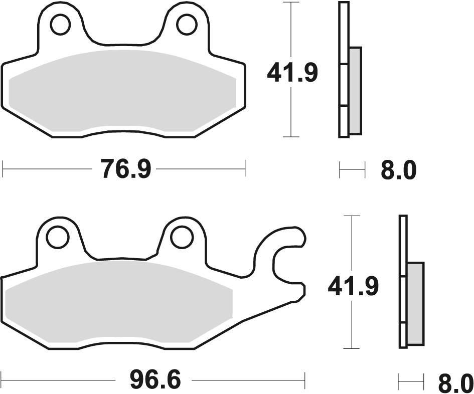 Trw Zf Klocki Hamulcowe Kh165 Organic Honda Nsr 50 93-96 Cb 125F 14-16, Kaw