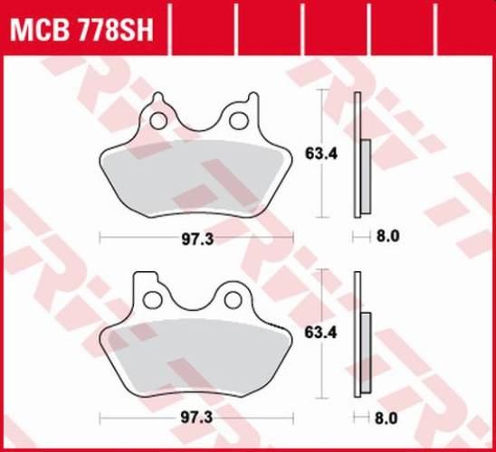 Trw Zf Klocki Hamulcowe Kh400 Sinter Street Xl 883 99-03, Xl 1200 00-03, Fl