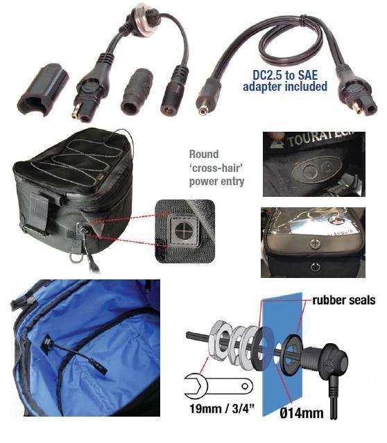 Optimate Przewód Do Podłączenia Zasilania Do Torby Tank Bag Z Złacza Sae Na