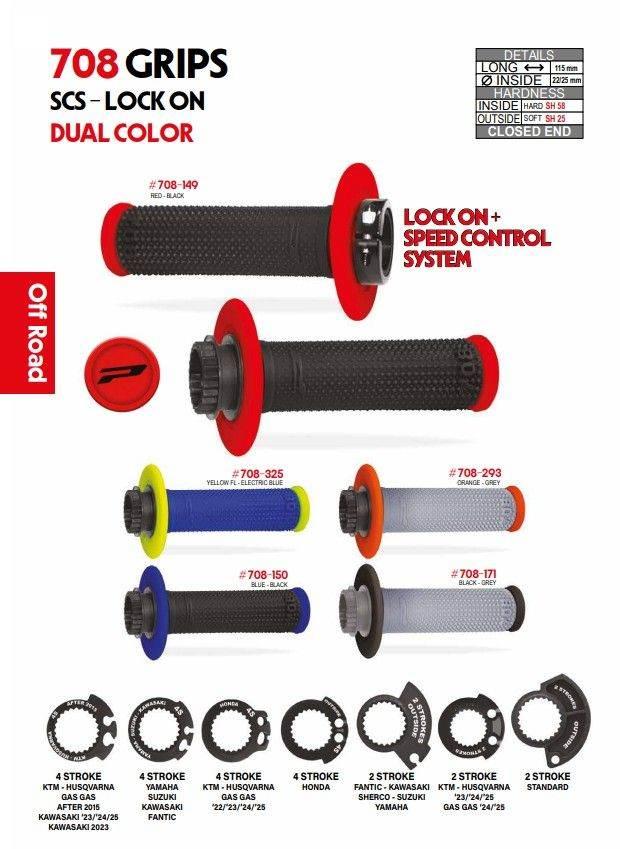 Progrip Manetki Pg708 Off Road Z Blokadą Scs Lock-On + 7 Adapterów Rolgazu - zdjęcie 3