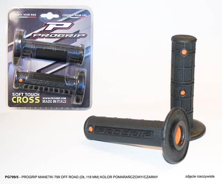 Progrip Manetki Pg799 Off Road 22+25Mm, Dł.118Mm Kolor Czarny/Pomarańczowy - zdjęcie 2