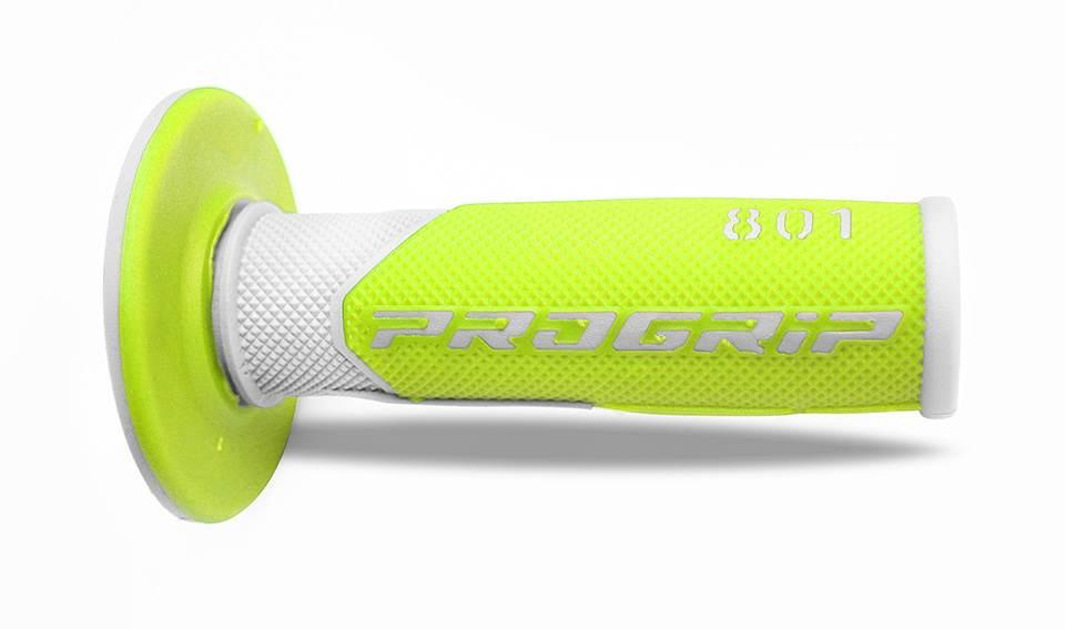Progrip Manetki Pg801 Off Road 22+25Mm, Dł.115Mm Kolor Biały/Żółty Fluo Dwu