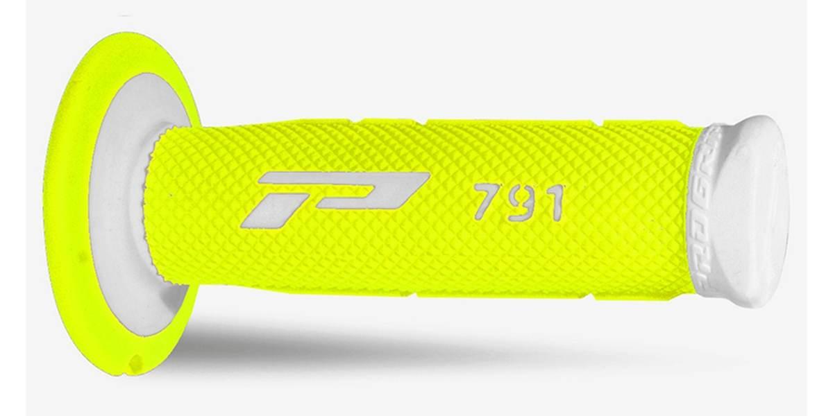 Progrip Manetki Pg791 Off Road 22+25Mm, Dł.115Mm Kolor Biały Żółty Fluo Dwu
