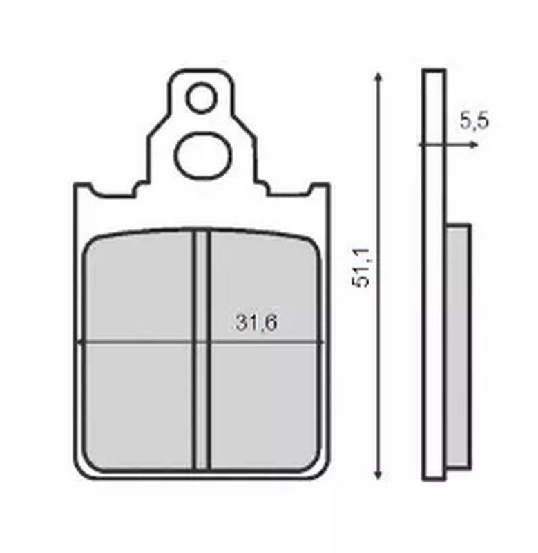 Kyoto Klocki Hamulcowe Kh186 Piaggio/Vespa, Przód