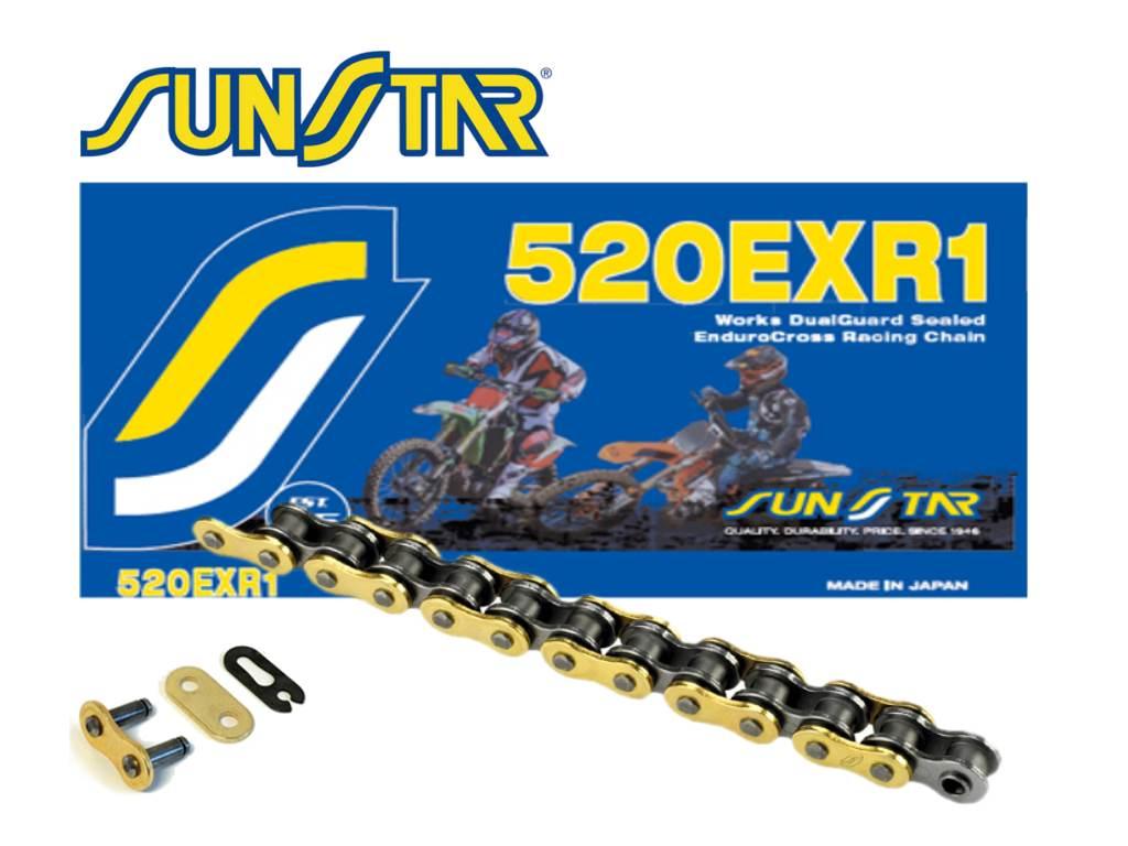 Sunstar Łańcuch Napędowy 520Exr1-108G Enduro Do 450 Ccm Dg Ring Kolor Złoty